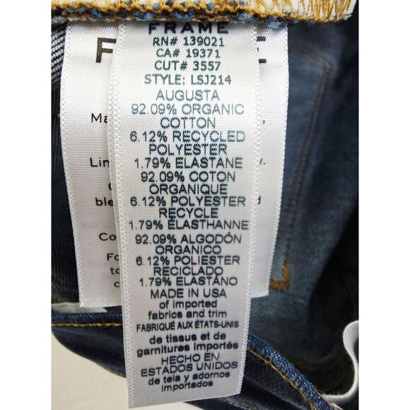 Frame 29X31 Womens Le Skinny De Jeanne Augusta Blue Denim Embroidered Logo Jeans - Picture 7 of 14